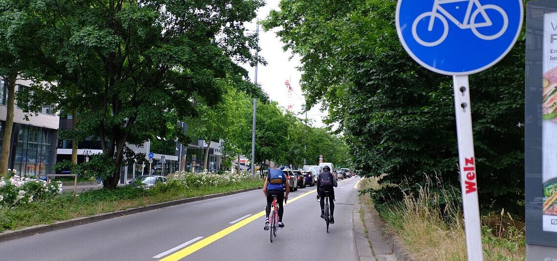 Pop-Up-Radweg in Stuttgart 2020